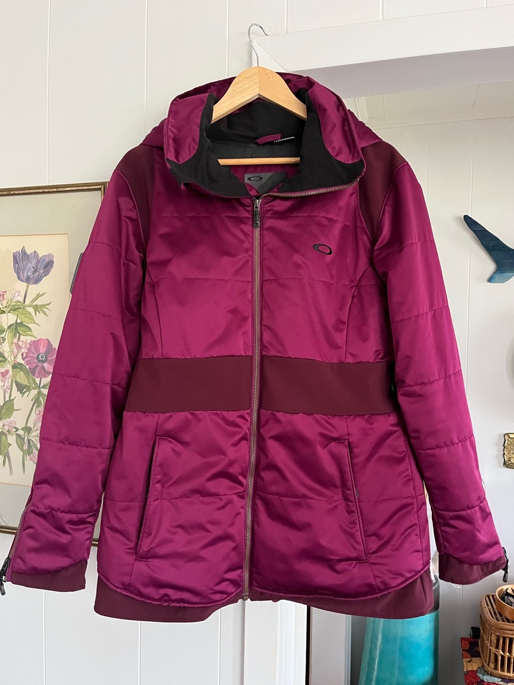 Oakley Winter Jacket Recco Purple Hooded Ski Snowboard Winter Thinsulate Hood